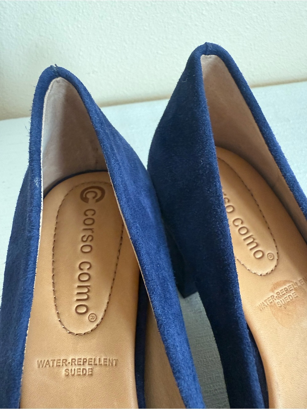 New Corso Como Navy/Purple Suede Mid Block Heel Pumps - Women - Picture 11 of 12